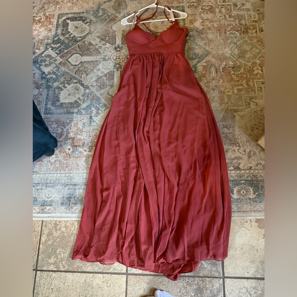 Azazie Terracotta Maxi Dress